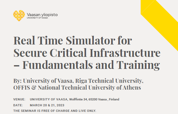 Register now for “Real-Time Simulator for Secure Critical Infrastructure – Fundamentals and Training”