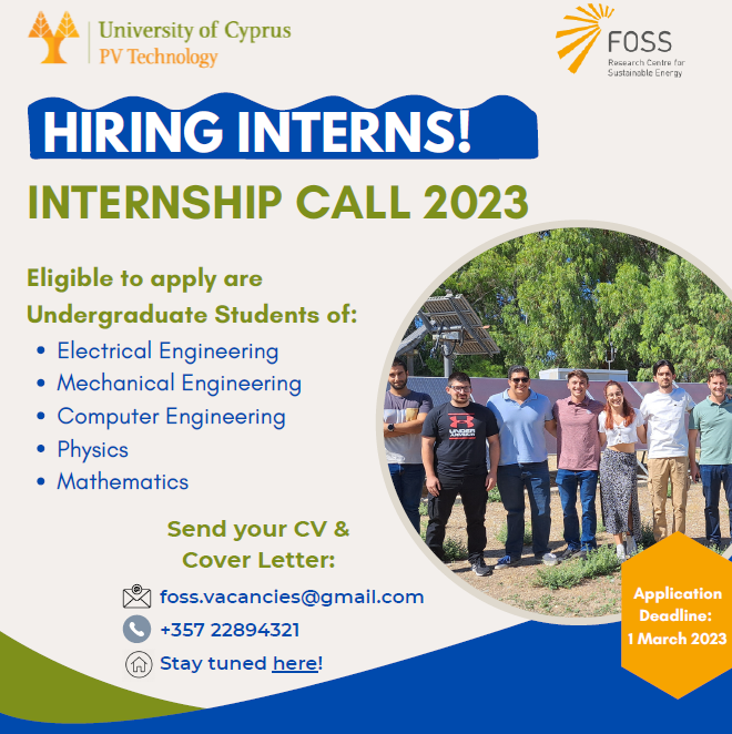 Apply for FOSS University of Cyprus Summer Internship Programme 2023